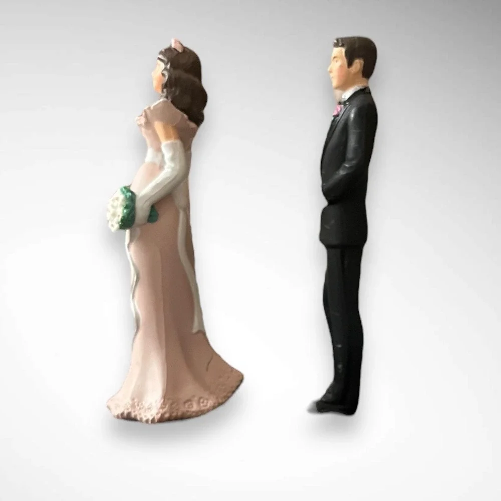 WILTON Vintage 1991 Bride and Groom Cake‎ Toppers 4.5